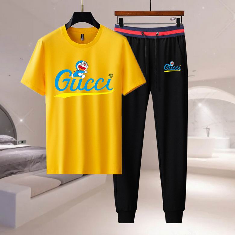 Wholesale Cheap G ucci Short Sleeve MEN Tracksuits for Sale