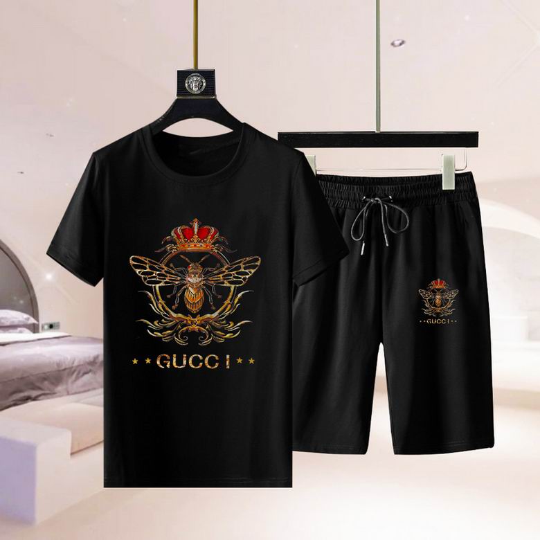 Wholesale Cheap G ucci men Short Sleeve Tracksuits for Sale
