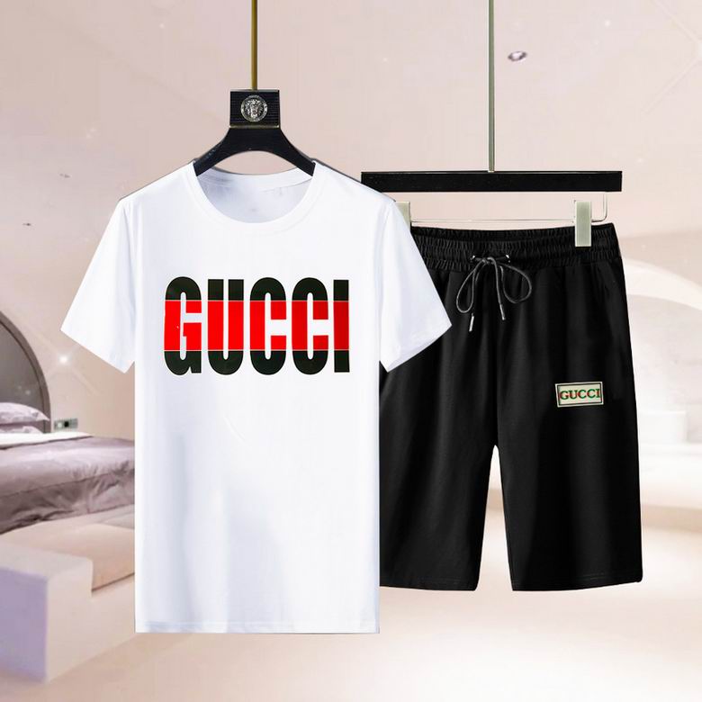 Wholesale Cheap G ucci men Short Sleeve Tracksuits for Sale