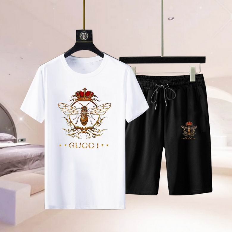 Wholesale Cheap G ucci men Short Sleeve Tracksuits for Sale