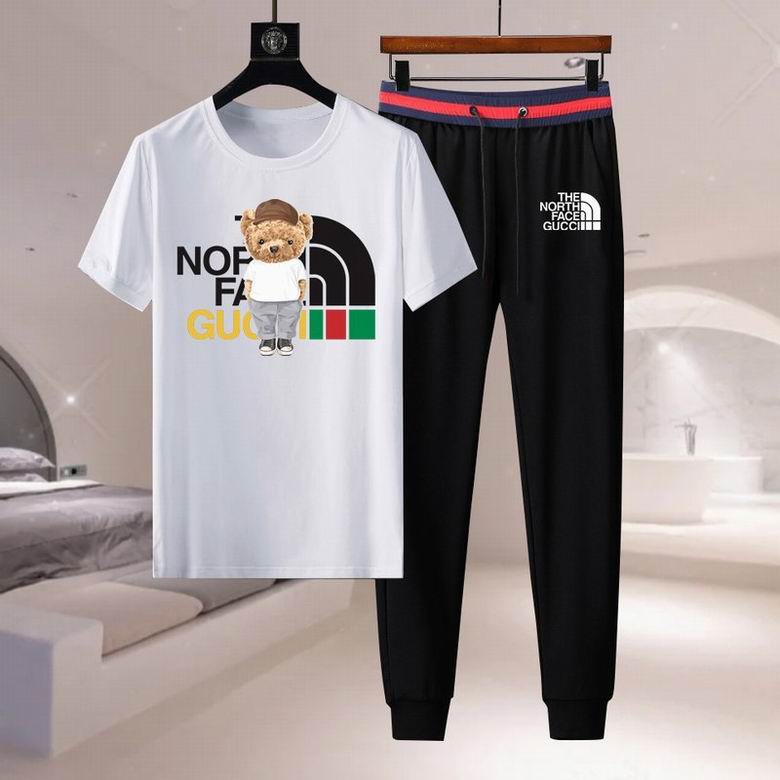 Wholesale Cheap G ucci men Short Sleeve Tracksuits for Sale