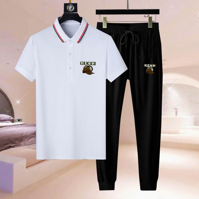Wholesale Cheap G ucci men Short Sleeve Tracksuits for Sale