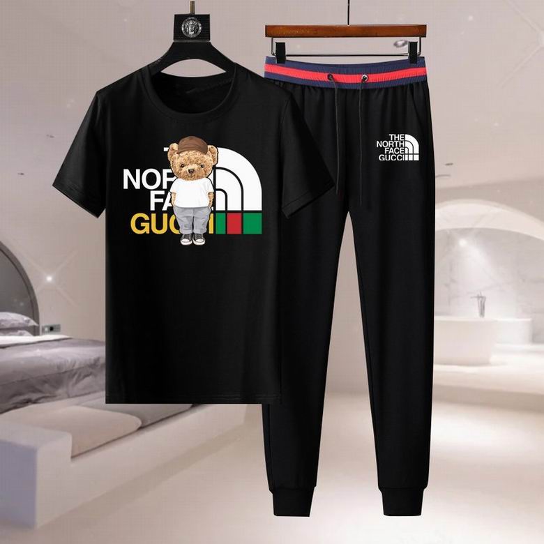 Wholesale Cheap G ucci men Short Sleeve Tracksuits for Sale