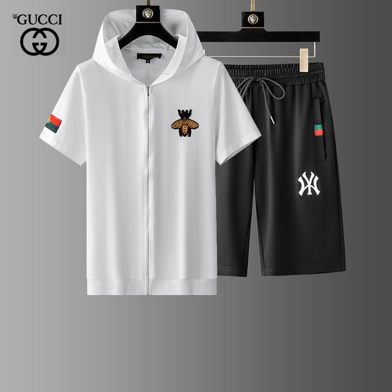 Wholesale Cheap G ucci men Short Sleeve Tracksuits for Sale