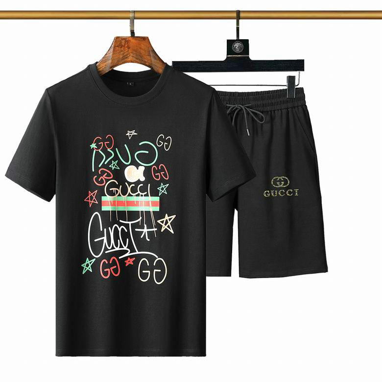 Wholesale Cheap Gucci Short Sleeve Tracksuit mens for Sale
