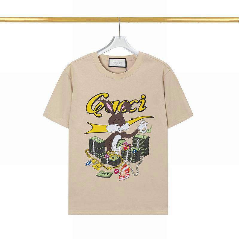 Wholesale Cheap G UCCI Short Sleeve Round Collar T Shirts for Sale