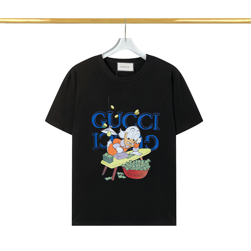 Wholesale Cheap G UCCI Short Sleeve Round Collar T Shirts for Sale