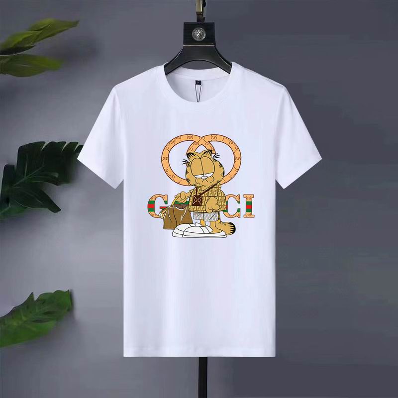 Wholesale High-quality Fashion G.ucci Short Sleeve Crew Neck Replica T-Shirts for sale