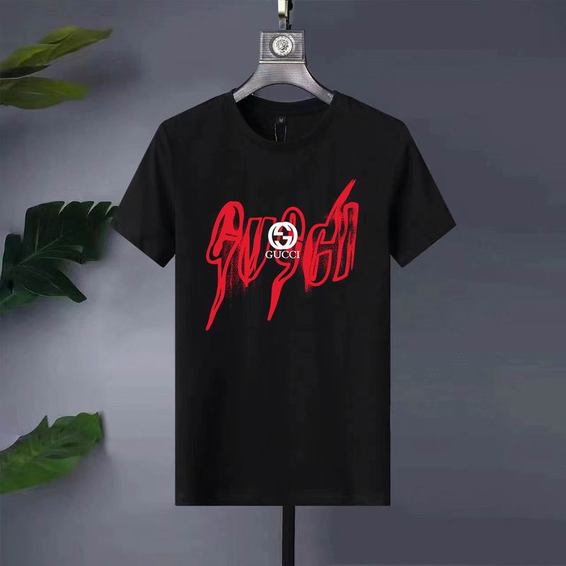 Wholesale High-quality Fashion G.ucci Short Sleeve Crew Neck Replica T-Shirts for sale