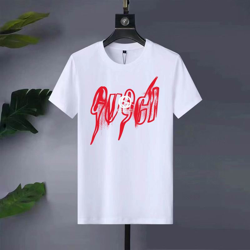 Wholesale High-quality Fashion G.ucci Short Sleeve Crew Neck Replica T-Shirts for sale