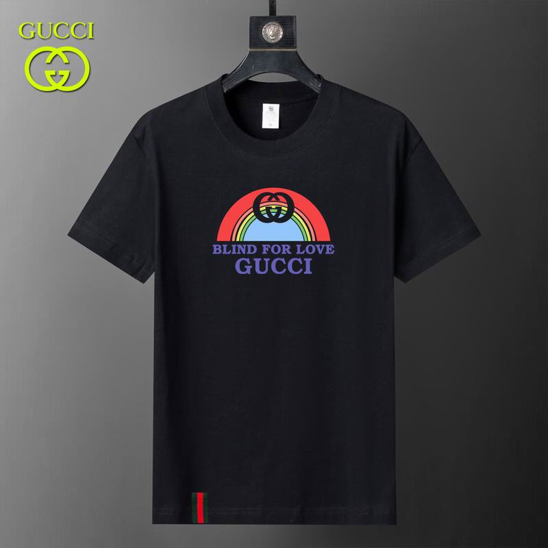 Wholesale High-quality Fashion G.ucci Short Sleeve Crew Neck Replica T-Shirts for sale