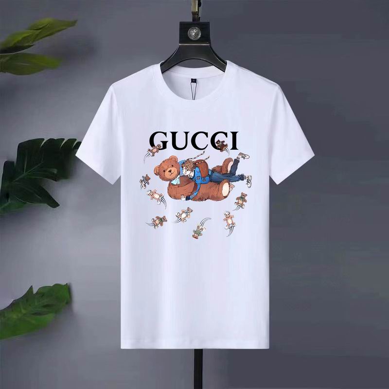 Wholesale High-quality Fashion G.ucci Short Sleeve Crew Neck Replica T-Shirts for sale