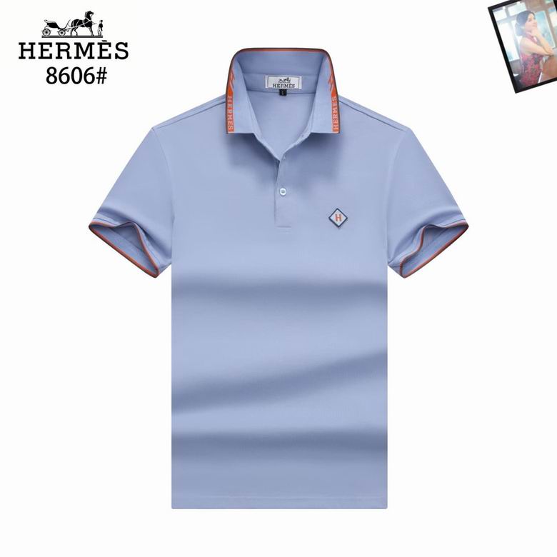 Wholesale High-quality men's H.ermes Short Sleeve Lapel Replica Designer T-Shirts for sale
