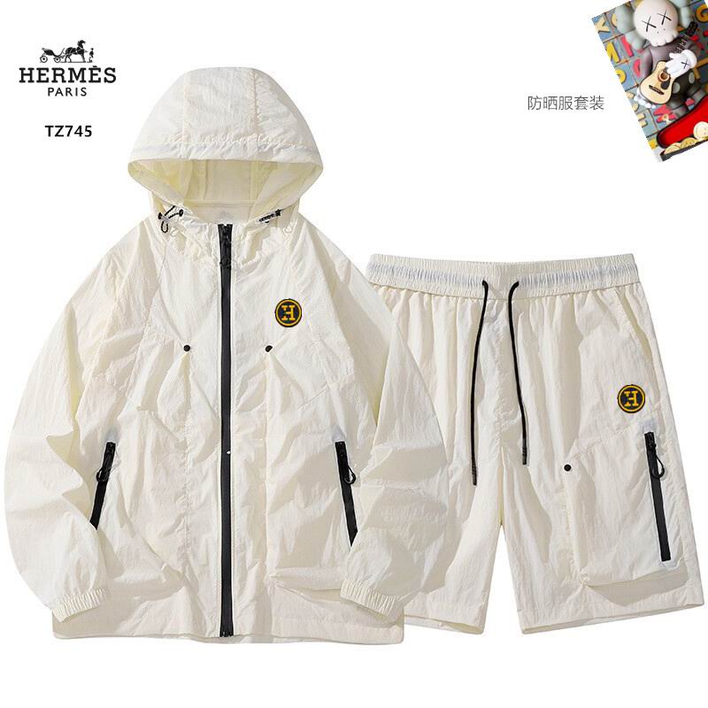 Wholesale High-quality Hermes replica Hooded Jackets set Shorts for sale