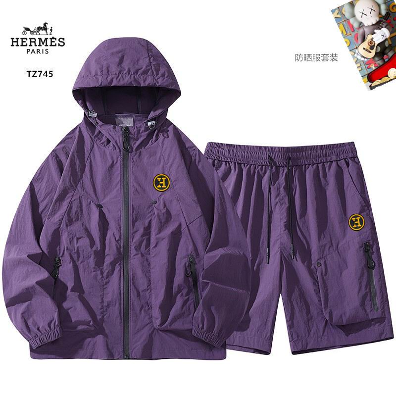 Wholesale High-quality Hermes replica Hooded Jackets set Shorts for sale