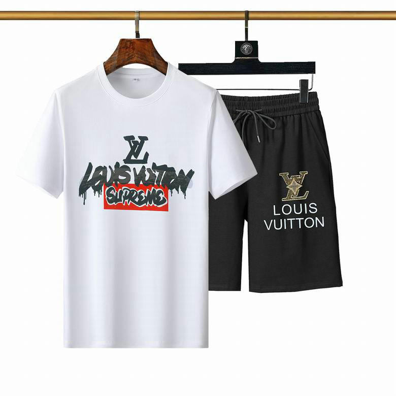 Wholesale Cheap LV mens Short Sleeve Tracksuit for Sale