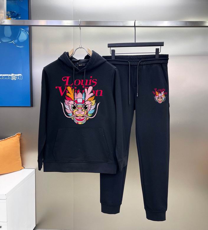 Wholesale Cheap Louis Vuitton Long Sleeve replica Tracksuits for Sale