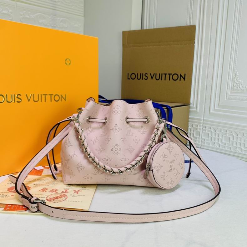 Wholesale Cheap louis vuitton Bella Mahina Leather Bucket bags for Sale