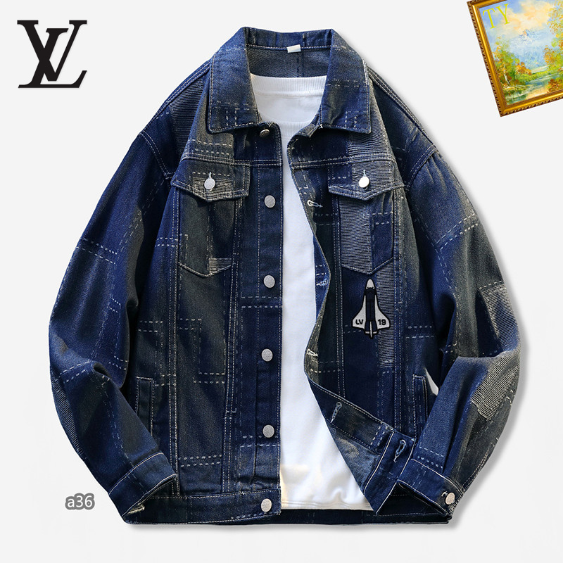 Wholesale High-quality Fashion LV Replica Designer Denim Jackets for sale