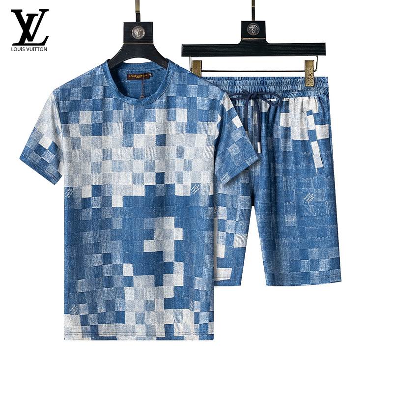 Wholesale Cheap High Quality LV Short Sleeve Designer Tracksuits for Sale