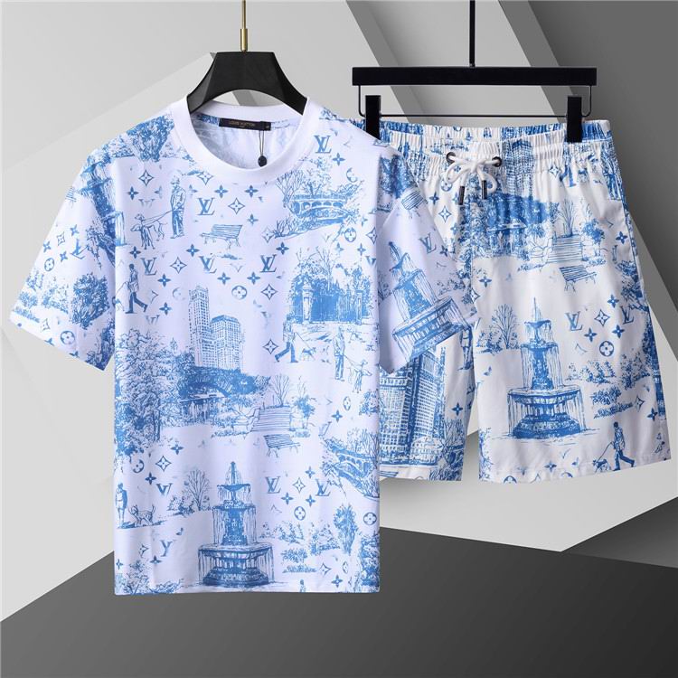 Wholesale Cheap High Quality LV Short Sleeve Designer Tracksuits for Sale