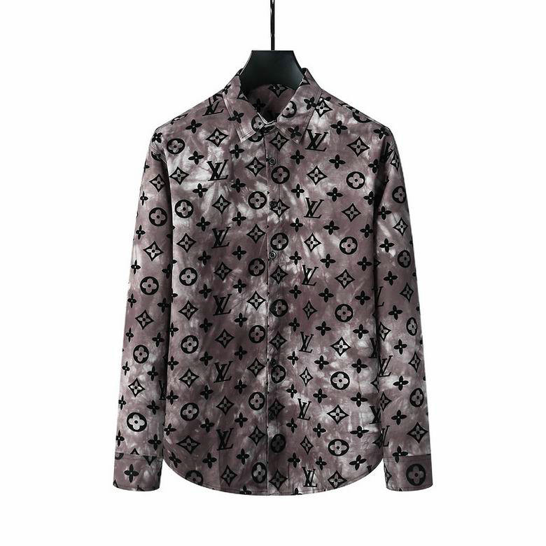 Wholesale Cheap Louis Vuitton Lv Long Sleeve MEN Shirts for Sale