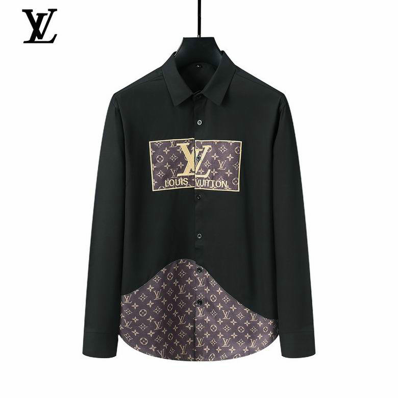 Wholesale Cheap Louis Vuitton Lv Long Sleeve MEN Shirts for Sale