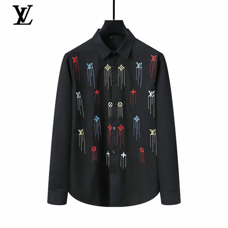 Wholesale Cheap Louis Vuitton Lv Long Sleeve MEN Shirts for Sale