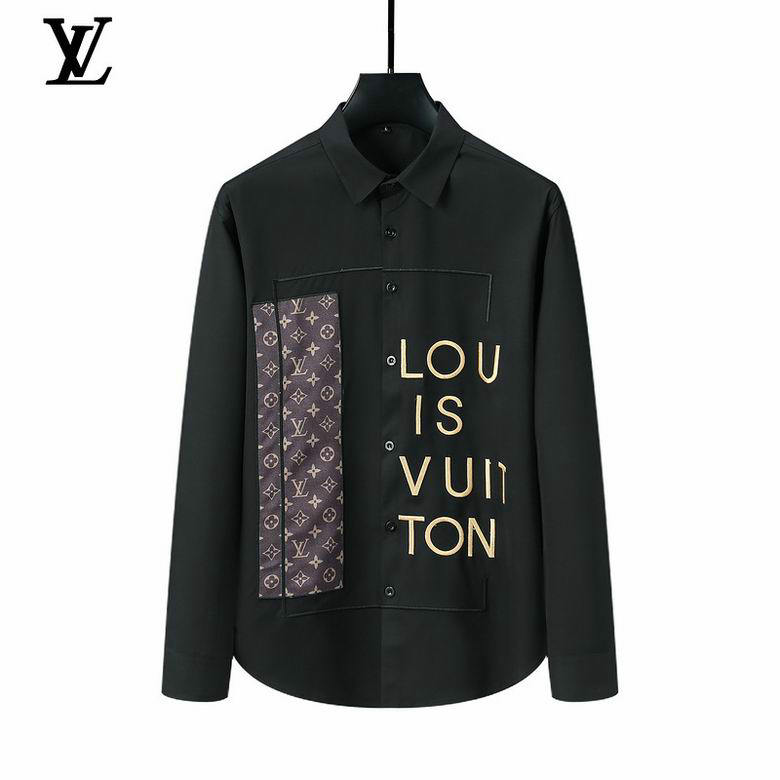 Wholesale Cheap Louis Vuitton Lv Long Sleeve MEN Shirts for Sale