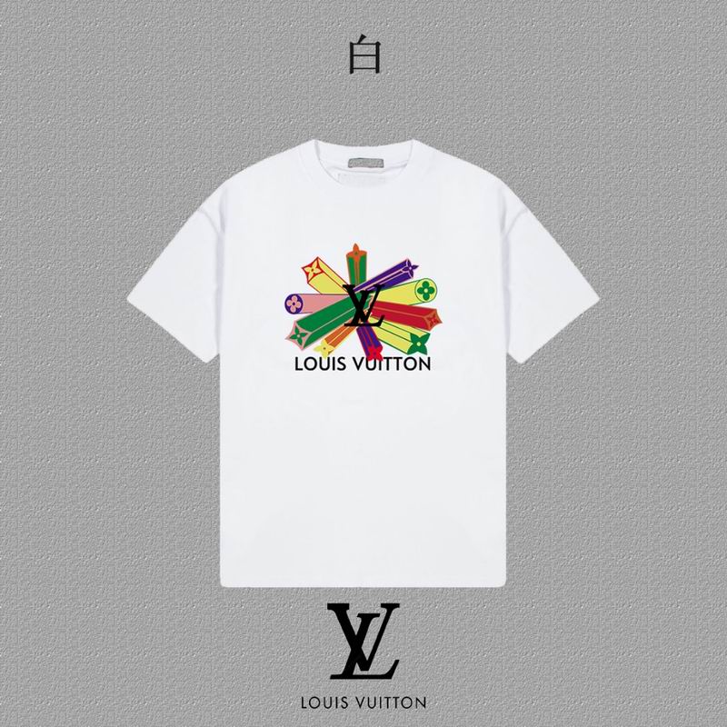 Wholesale Cheap Louis Vuitton Womens Short Round Collar T Shirts for Sale