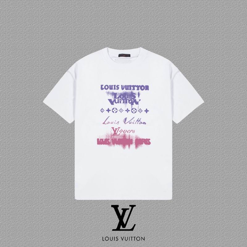 Wholesale Cheap Louis Vuitton Womens Short Round Collar T Shirts for Sale