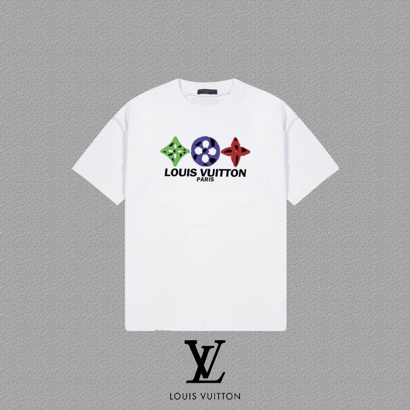 Wholesale Cheap Louis Vuitton Womens Short Round Collar T Shirts for Sale