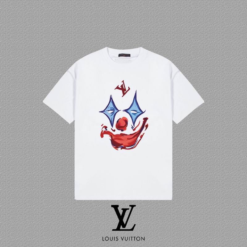 Wholesale Cheap Louis Vuitton Womens Short Round Collar T Shirts for Sale