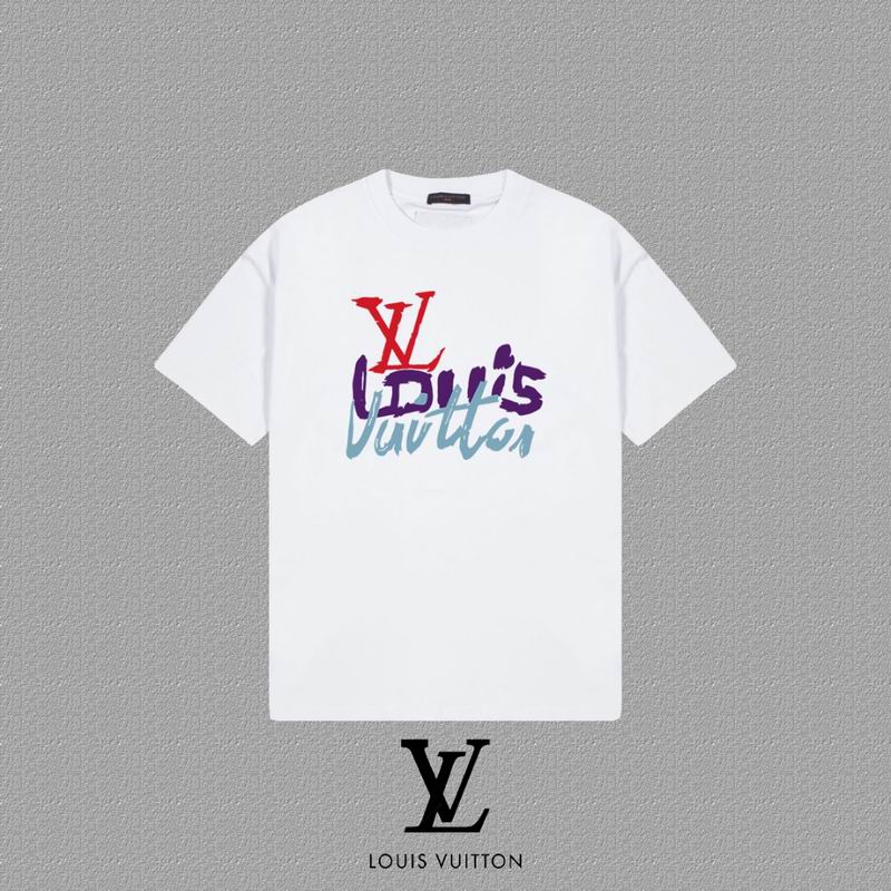 Wholesale Cheap Louis Vuitton Womens Short Round Collar T Shirts for Sale