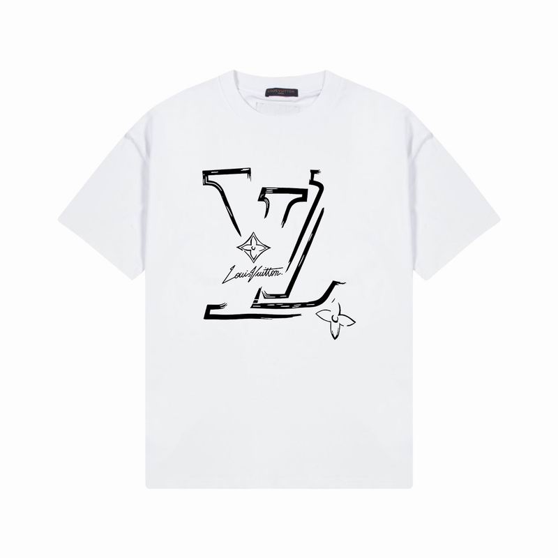 Wholesale Cheap Louis Vuitton Womens Short Round Collar T Shirts for Sale