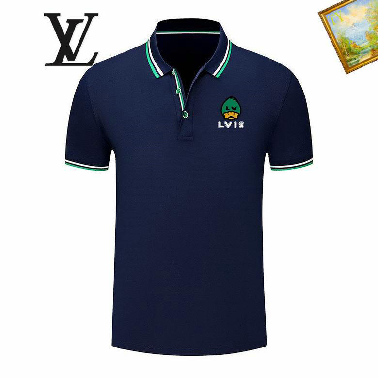 Wholesale Cheap LV Shorts Sleeve Lapel T Shirts for Sale