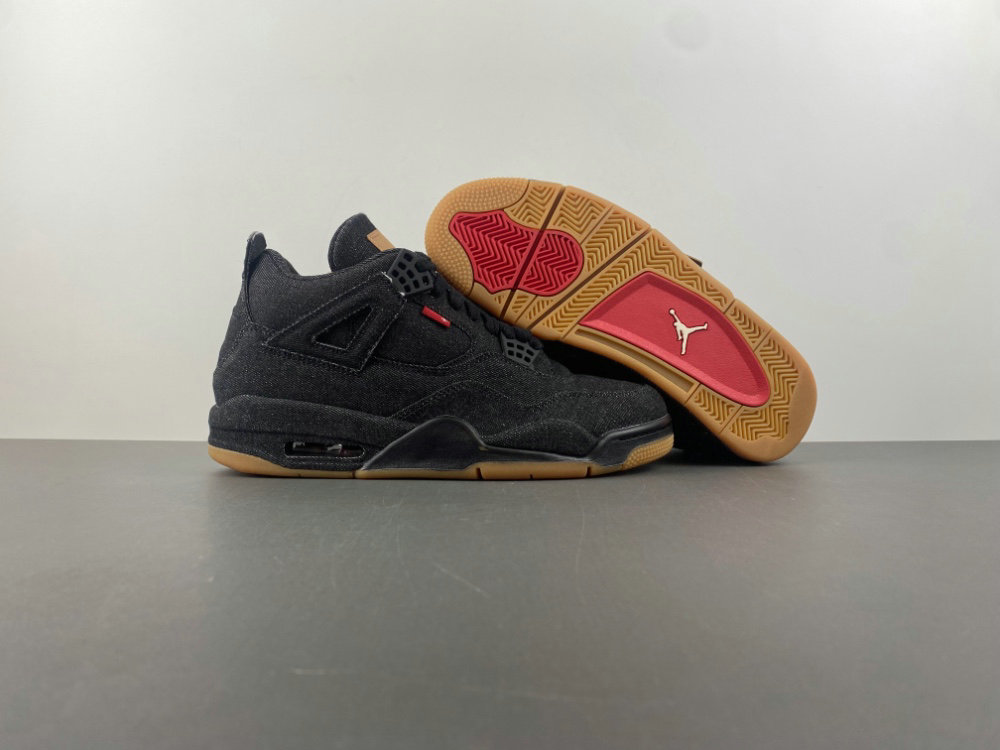 Wholesale Cheap Levis x Air Jordan 4 Retro Black Denim Sneaker A02571-001