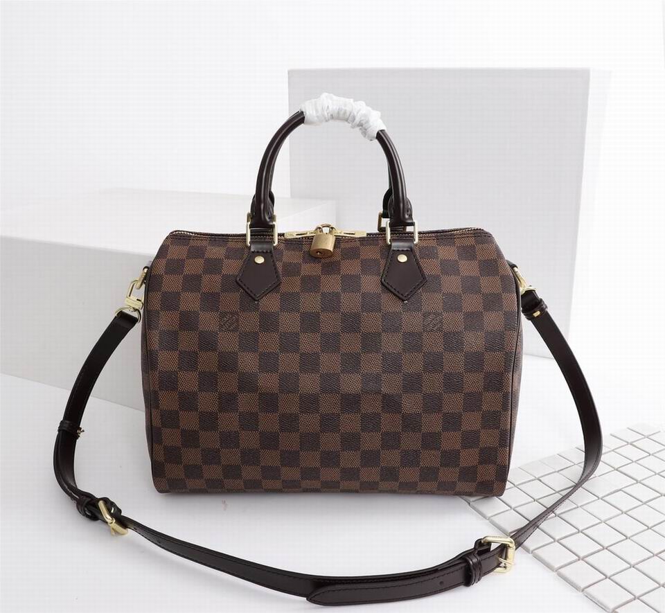 Wholesale Cheap Louis Vuitton Speedy 30 Damier Ebene Tote Shoulder Bags for Sale