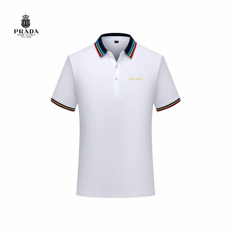 Wholesale Cheap P rada Short Sleeve Lapel T Shirts for Sale