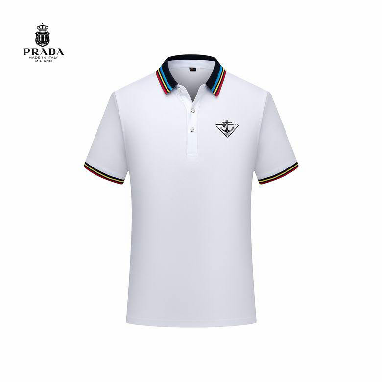 Wholesale Cheap P rada Short Sleeve Lapel T Shirts for Sale