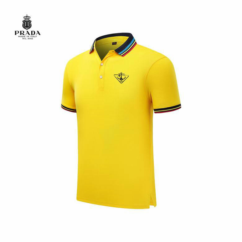 Wholesale Cheap P rada Short Sleeve Lapel T Shirts for Sale
