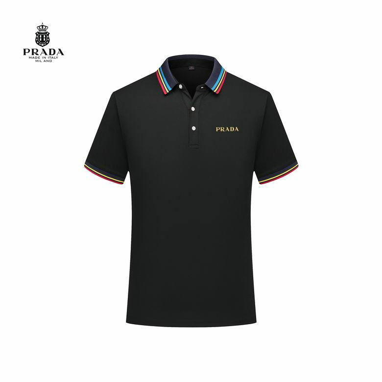 Wholesale Cheap P rada Short Sleeve Lapel T Shirts for Sale