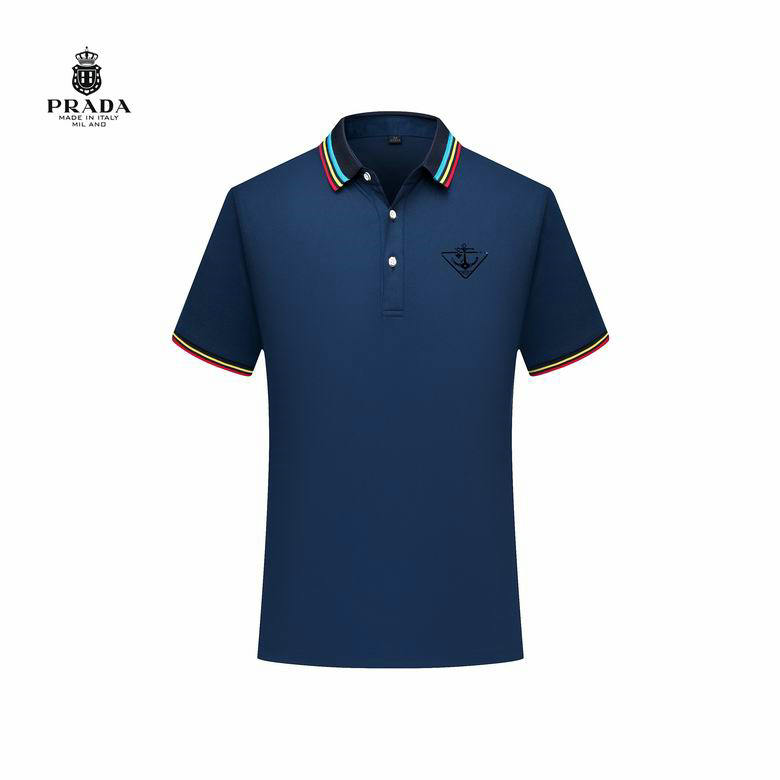 Wholesale Cheap P rada Short Sleeve Lapel T Shirts for Sale