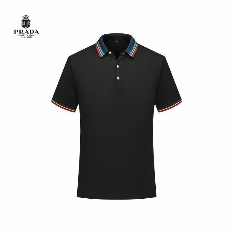 Wholesale Cheap P rada Short Sleeve Lapel T Shirts for Sale
