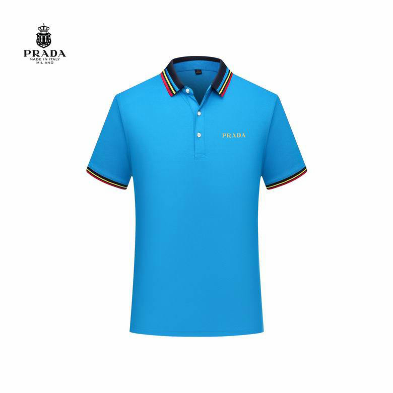 Wholesale Cheap P rada Short Sleeve Lapel T Shirts for Sale