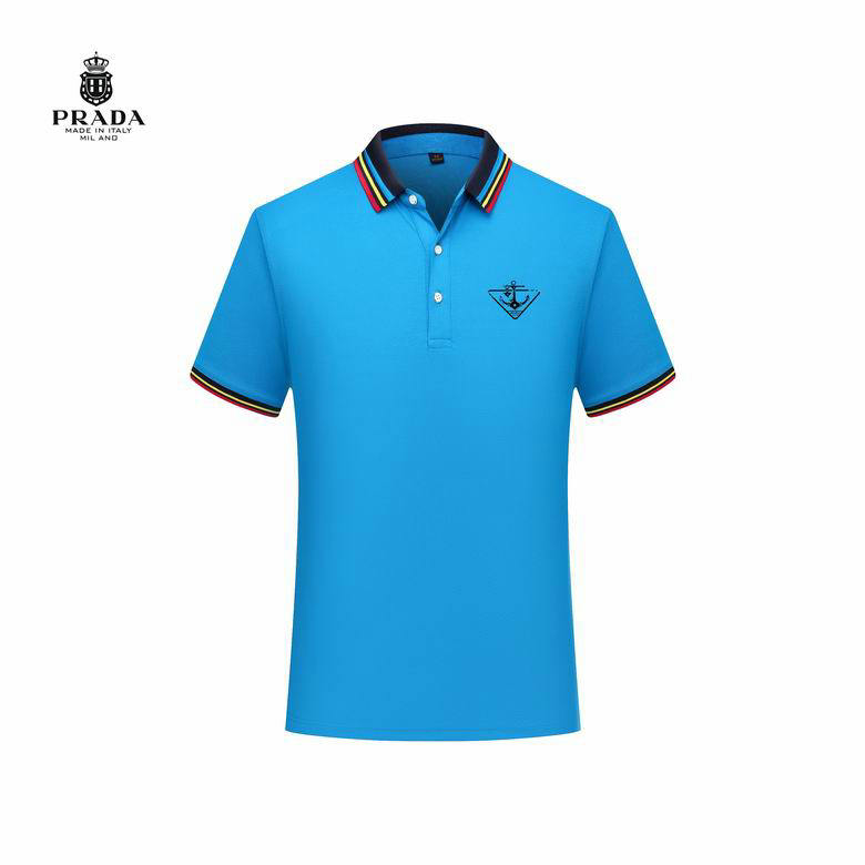 Wholesale Cheap P rada Short Sleeve Lapel T Shirts for Sale