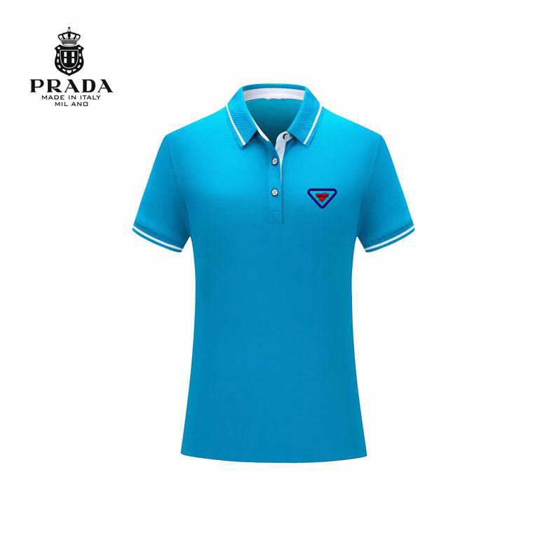 Wholesale Cheap P rada Short Sleeve Lapel T Shirts for Sale