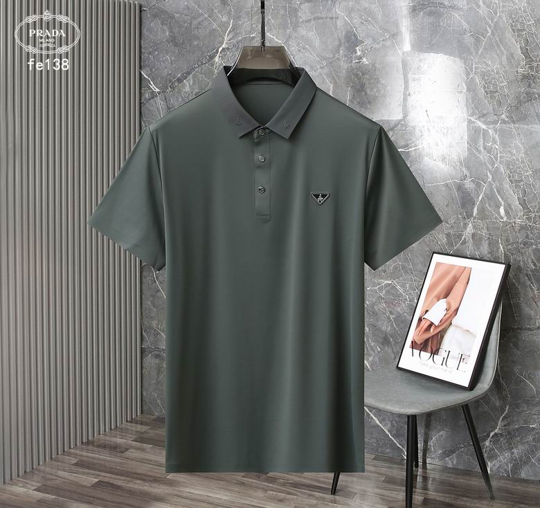 Wholesale Cheap P rada Short Sleeve Lapel T Shirts for Sale