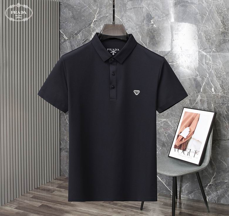 Wholesale Cheap P rada Short Sleeve Lapel T Shirts for Sale