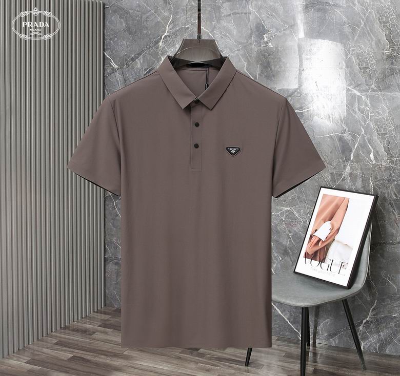 Wholesale Cheap P rada Short Sleeve Lapel T Shirts for Sale